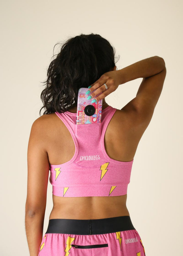 Women's Pink Bolts OG Sports Bra