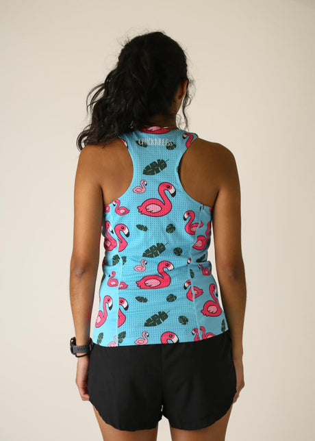 Women's Blue Flamingo Performance Singlet XXS-XL