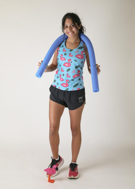 Women's Blue Flamingo Performance Singlet XXS-XL