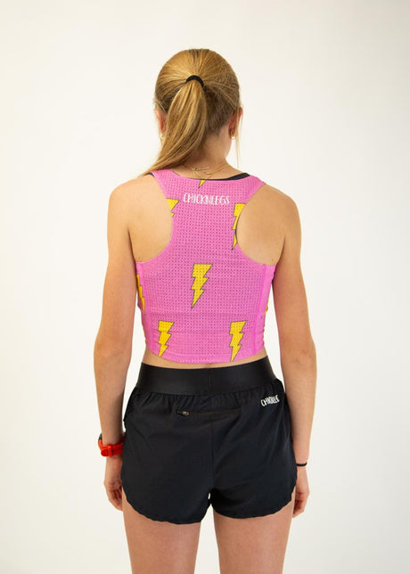 Women's Pink Bolts Crop Top XS-XL
