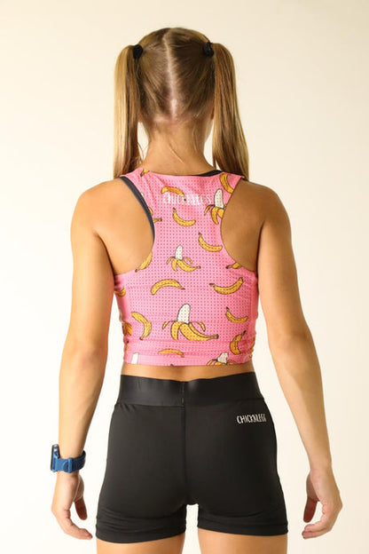 Women's Pink Bananas Power Crop Top XXS-XL