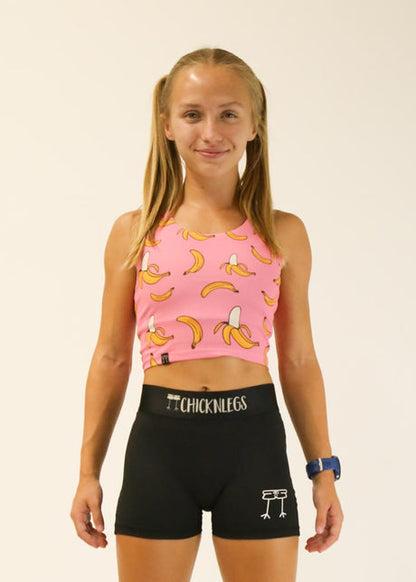 Women's Pink Bananas Power Crop Top XXS-XL