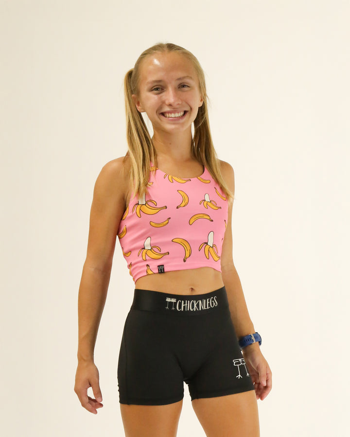 Women's Pink Bananas Power Crop Top XXS-XL