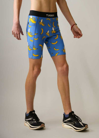 Men's Blue Bananas 8" Half Tights XS S M L XL