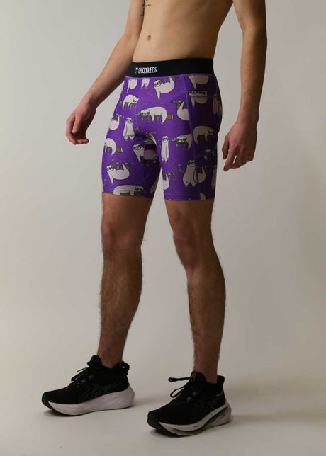 Men's Sloths 8" Half Tights (Purple) XS S M L XL