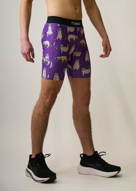 Men's Sloths 8" Half Tights (Purple) XS S M L XL