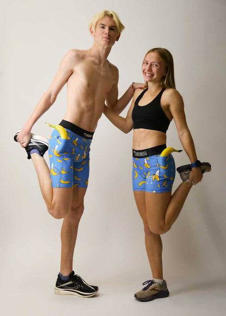 Women's Blue Bananas 3" 2-Pocket Compression Shorts XS S M L XL