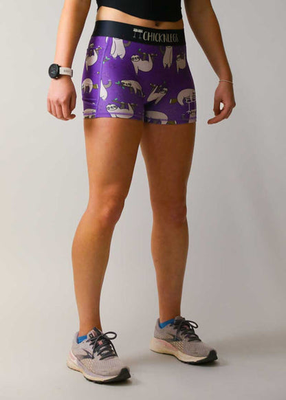 Women's Sloths 3" 2-Pocket Compression Shorts XS S M L XL