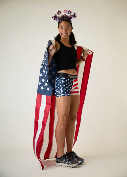 Women's USA 3" 2-Pocket Compression Shorts XS S M L XL