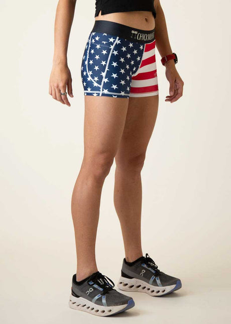 Women's USA 3" 2-Pocket Compression Shorts XS S M L XL