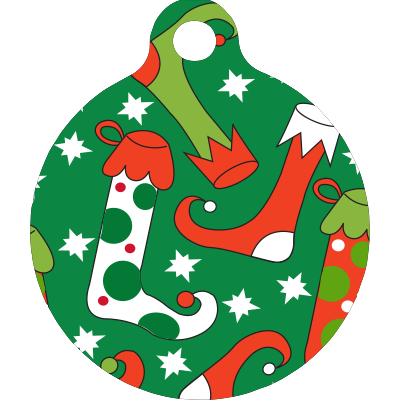 Christmas Stockings HD Dog ID Tag