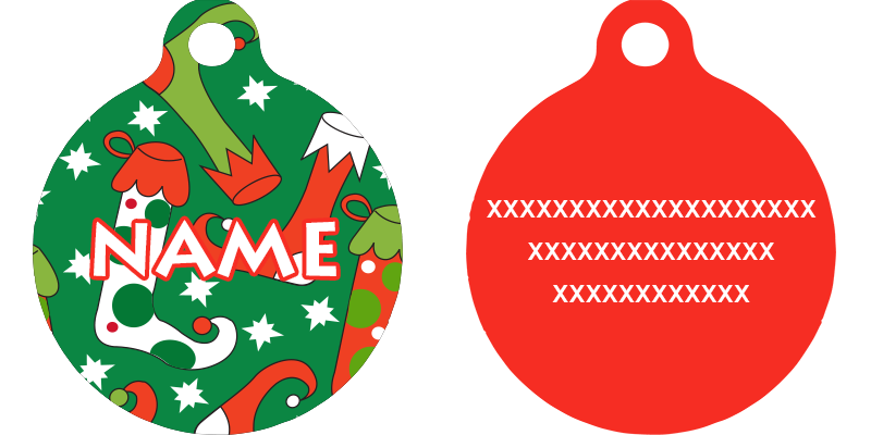 Christmas Stockings HD Dog ID Tag