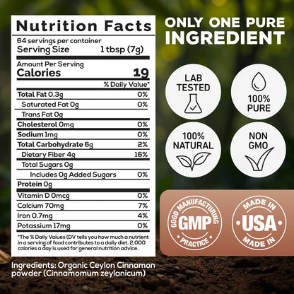 Wholesale case of 6 - Ceylon Cinnamon Powder Organic