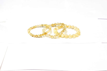 Citrine Round Bead Bracelet - Stone of Abundance