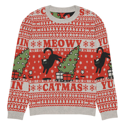 Meowy Catmas Cat Christmas Ugly Sweatshirt