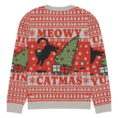 Meowy Catmas Cat Christmas Ugly Sweatshirt