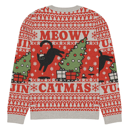 Meowy Catmas Cat Christmas Ugly Sweatshirt