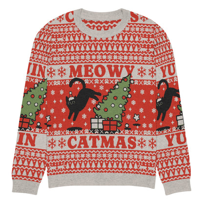 Meowy Catmas Cat Christmas Ugly Sweatshirt