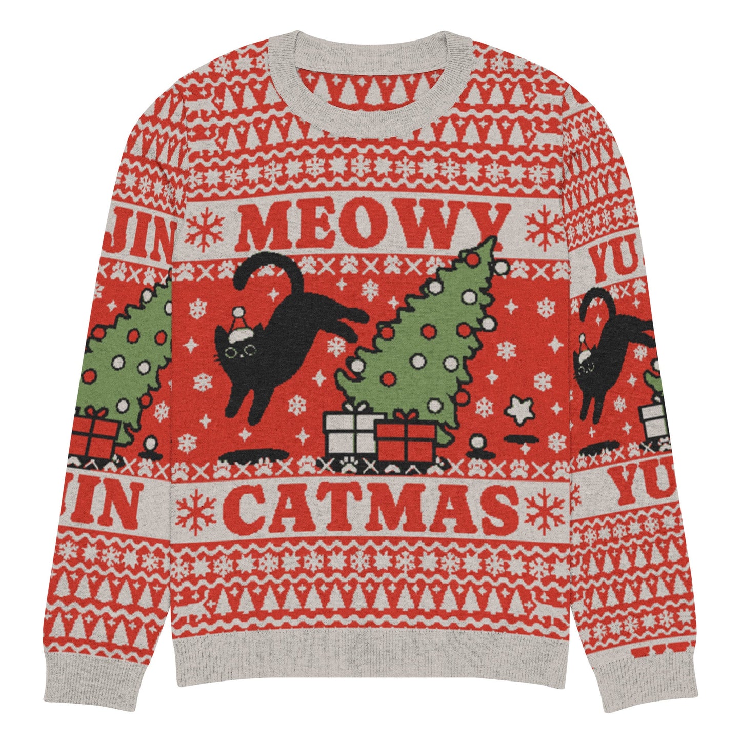 Meowy Catmas Cat Christmas Ugly Sweatshirt