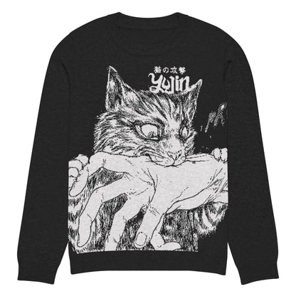 Sudden Bite Cat Knitted Sweatshirt