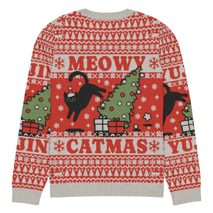 Meowy Catmas Cat Christmas Ugly Sweatshirt