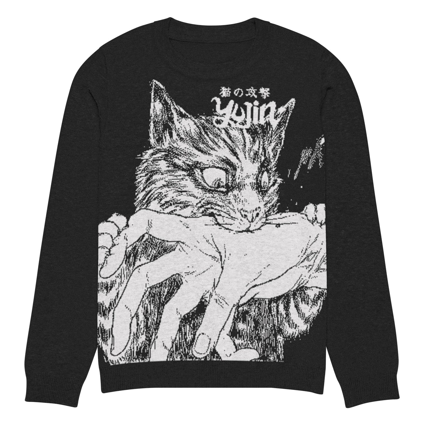 Sudden Bite Cat Knitted Sweatshirt
