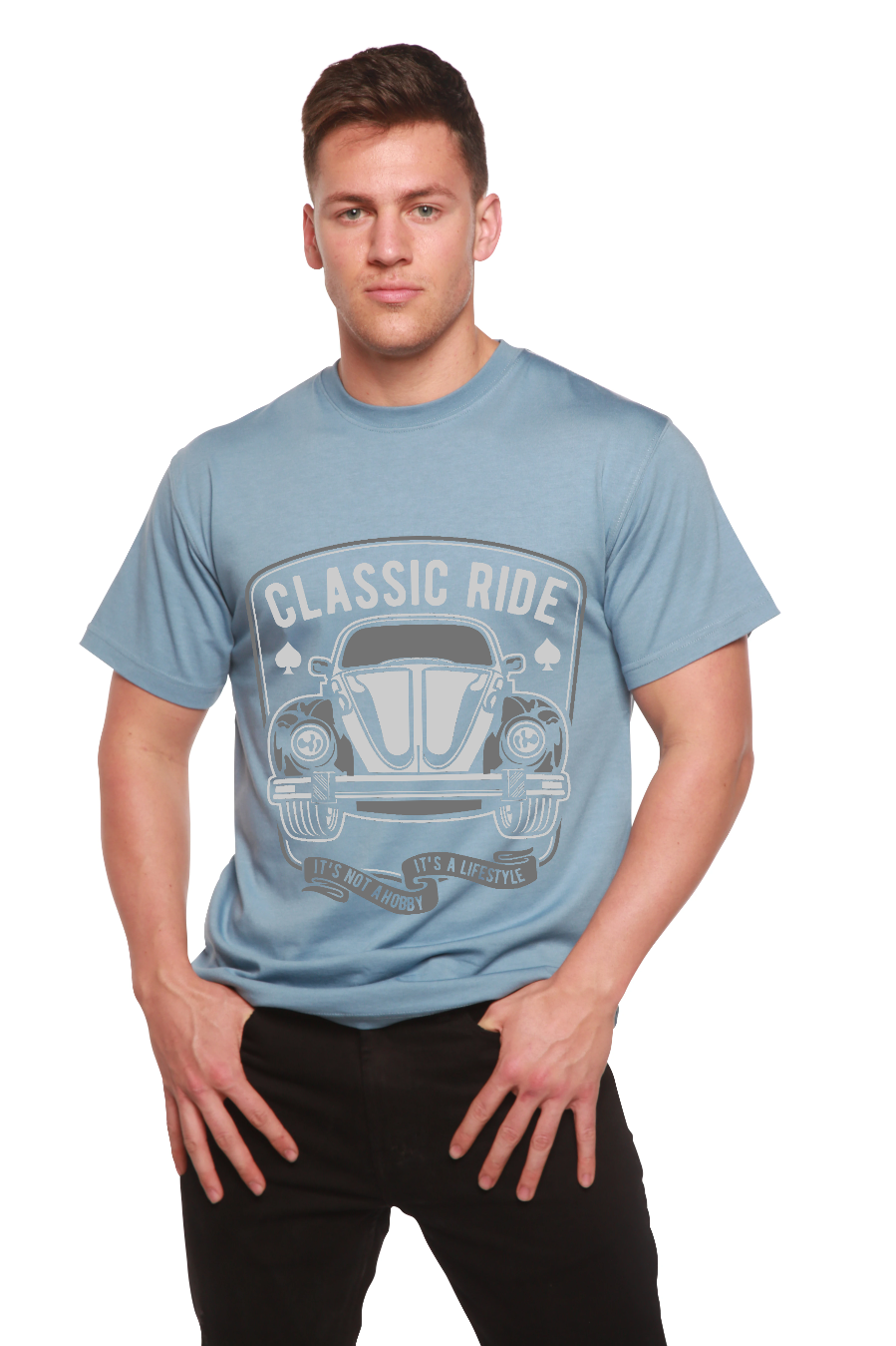Classic Ride Men's Bamboo Viscose/Organic Cotton Short Sleeve Graphic T-Shirt