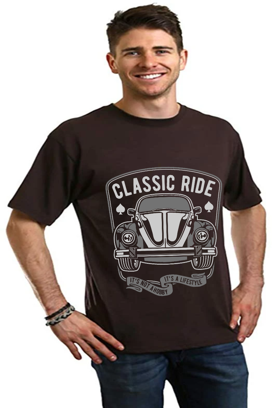 Classic Ride Men's Bamboo Viscose/Organic Cotton Short Sleeve Graphic T-Shirt