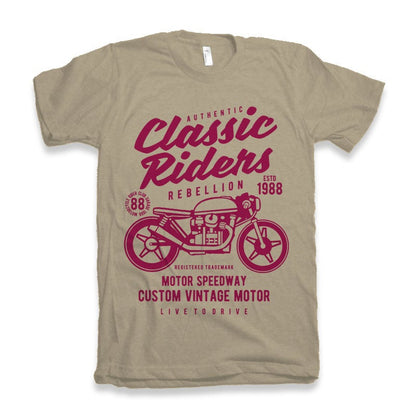 Classic Riders Men's Bamboo Viscose/Organic Cotton Short Sleeve Graphic T-Shirt