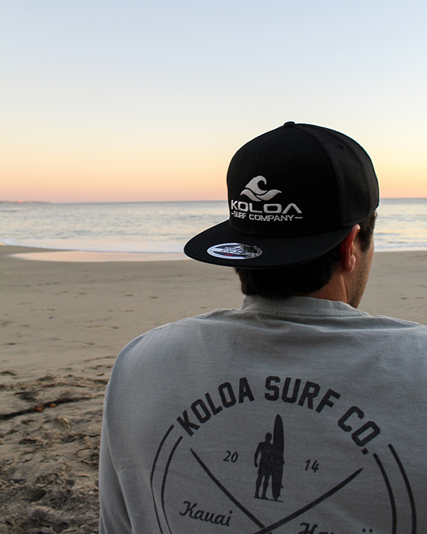 Koloa Embroidered Classic Wave Mesh Snapback Trucker Hat