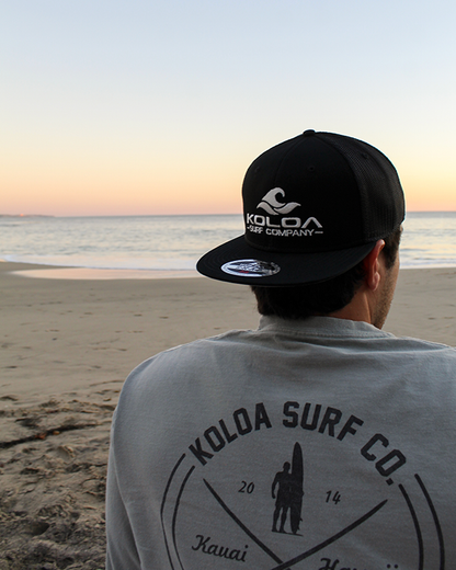 Koloa Embroidered Classic Wave Mesh Snapback Trucker Hat