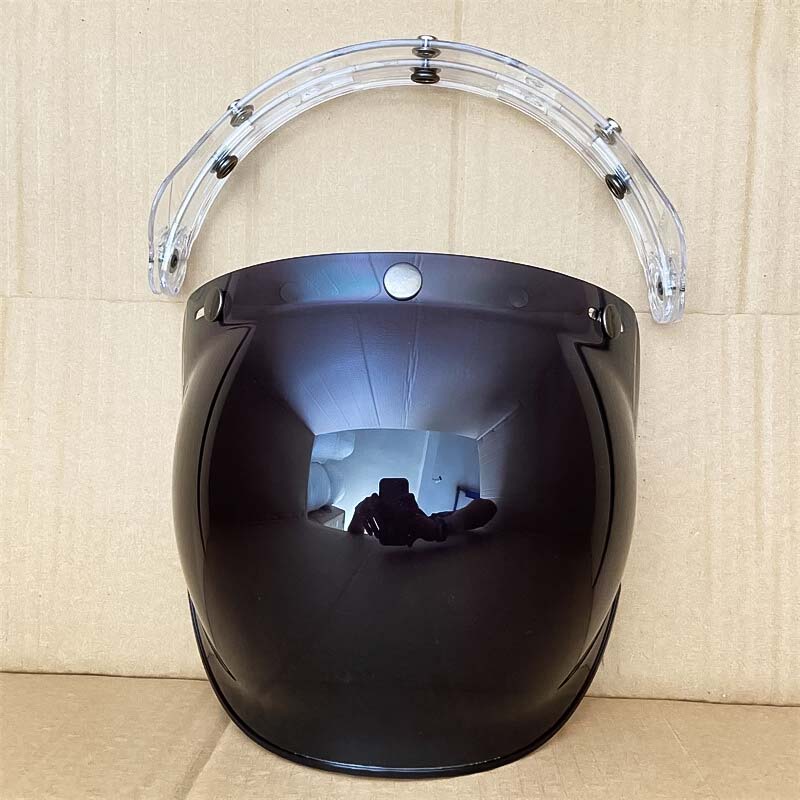 Retro Bubble Shield Visor – Three-Buckle Design