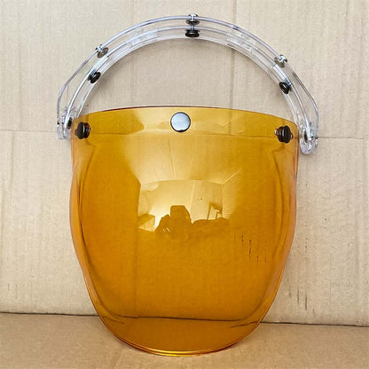 Retro Bubble Shield Visor – Three-Buckle Design