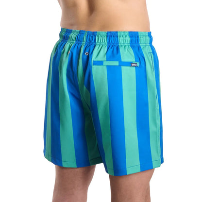 Coastal Cabana, Ocean and Palm Hybrid Short, Compression Lined Swim and Resort Trunk