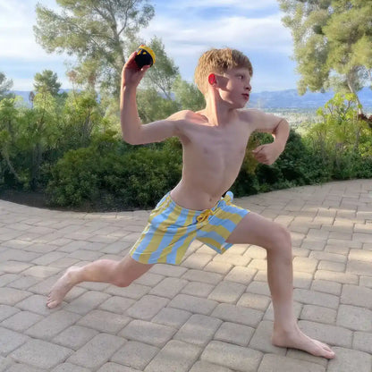 Coastal Cabana, Sun and Sky Boys Hybrid Short, Swim and Play Trunk