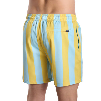 Coastal Cabana, Sun and Sky Hybrid Short, Compression Lined Swim and Resort Trunk