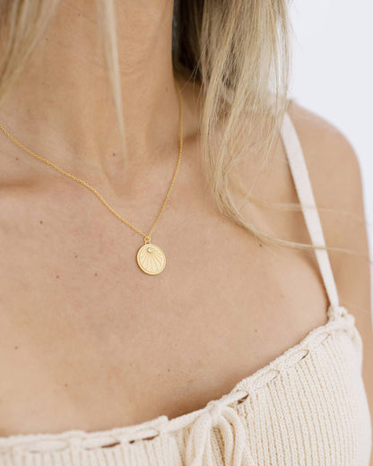 Gold Crystal Sunray Necklace