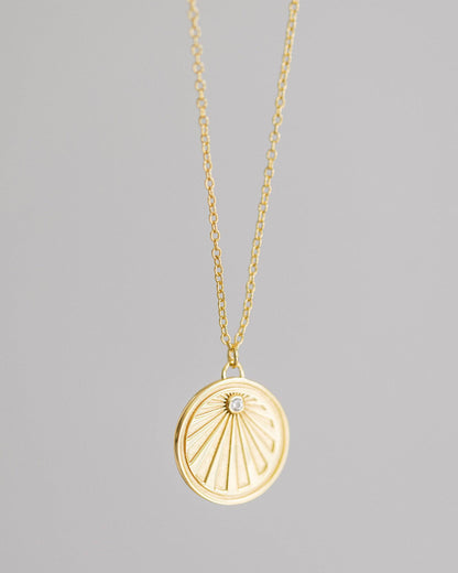 Gold Crystal Sunray Necklace