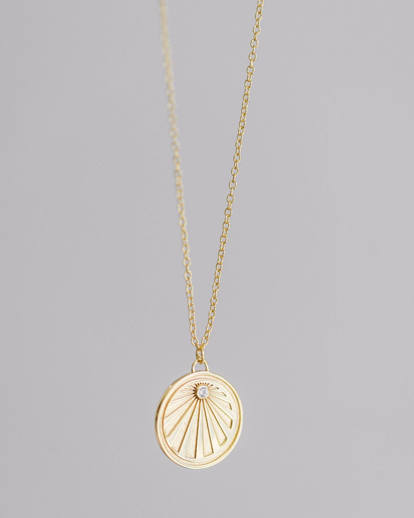 Gold Crystal Sunray Necklace