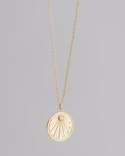 Gold Crystal Sunray Necklace