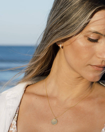 Gold Crystal Sunray Necklace