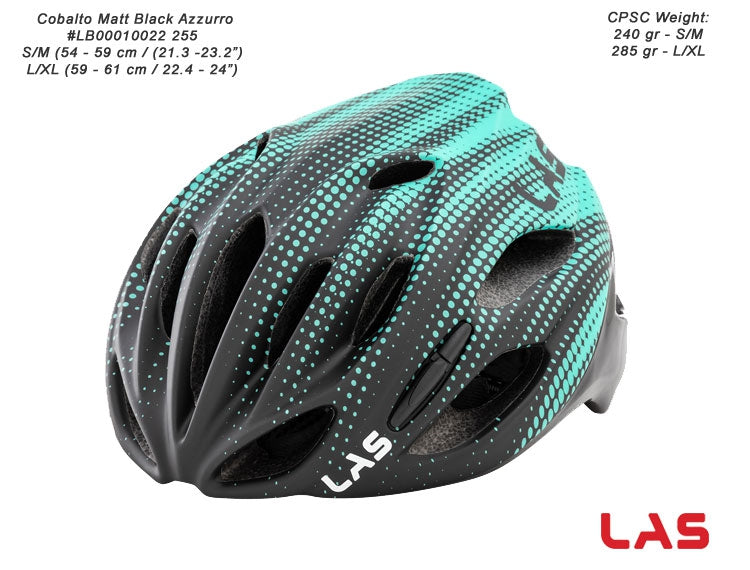 LAS Cobalto Cycling Helmet - Cosmic Black/Aqua