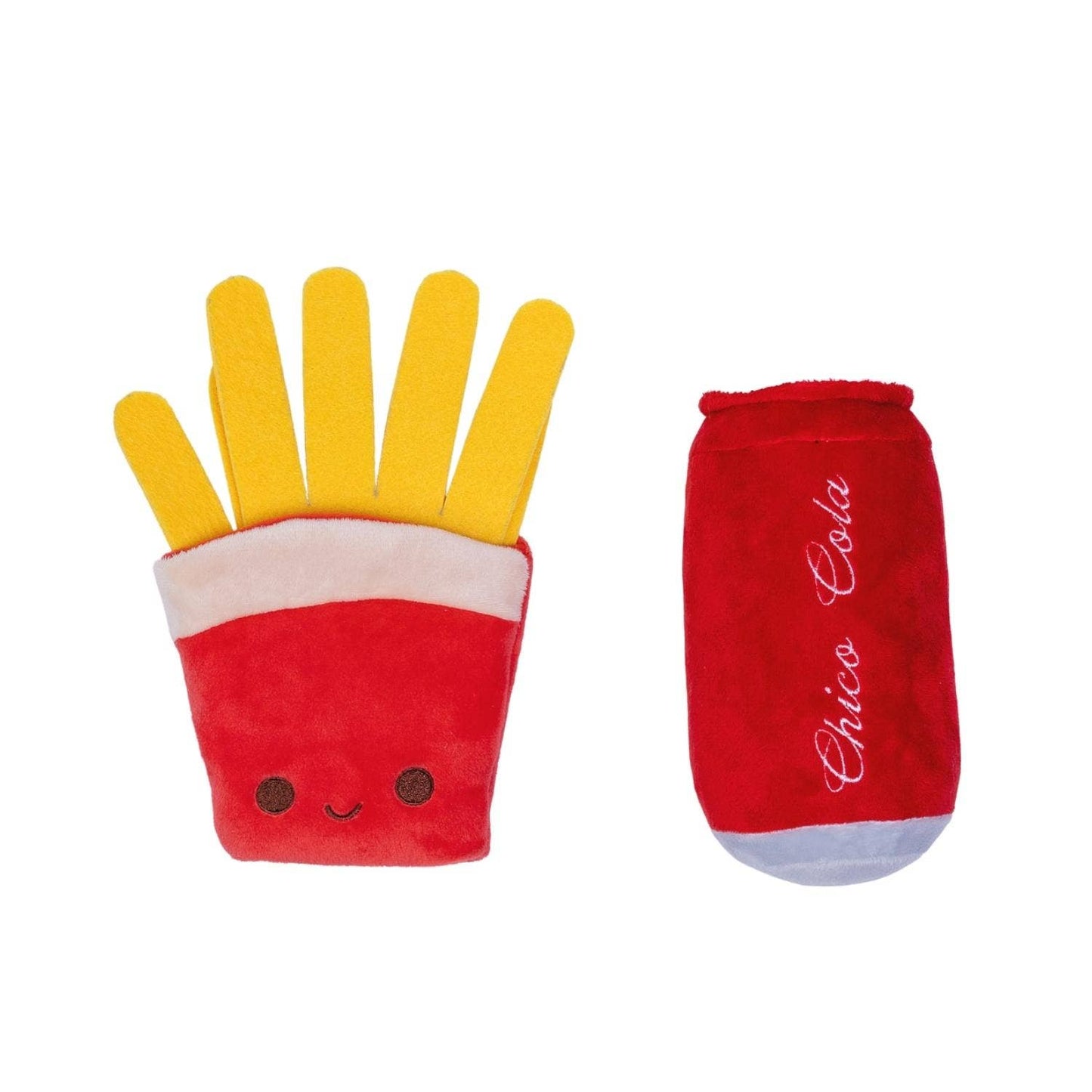 Cola & Fries Plush Dog Toy Gift Set – with Squeaker & Crinkle Paper for Fun Play