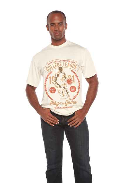 College League Men's Bamboo Viscose/Organic Cotton Short Sleeve Graphic T-Shirt