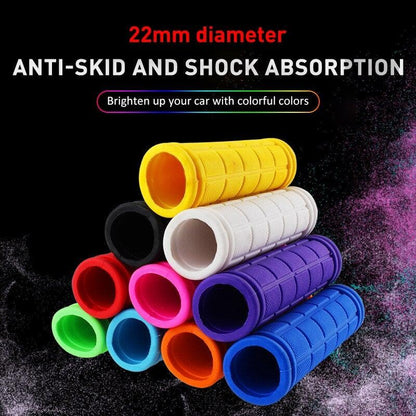 Colorful Cycling Handlebar Cover Bicycle Scooter Handle Bar Rubber Soft Durable Non-Slip End Grip Mountain Road Bicycle Handlebar Grips Specialized Replacement Bike Grips For Beach Scooter Mountain Bicycle