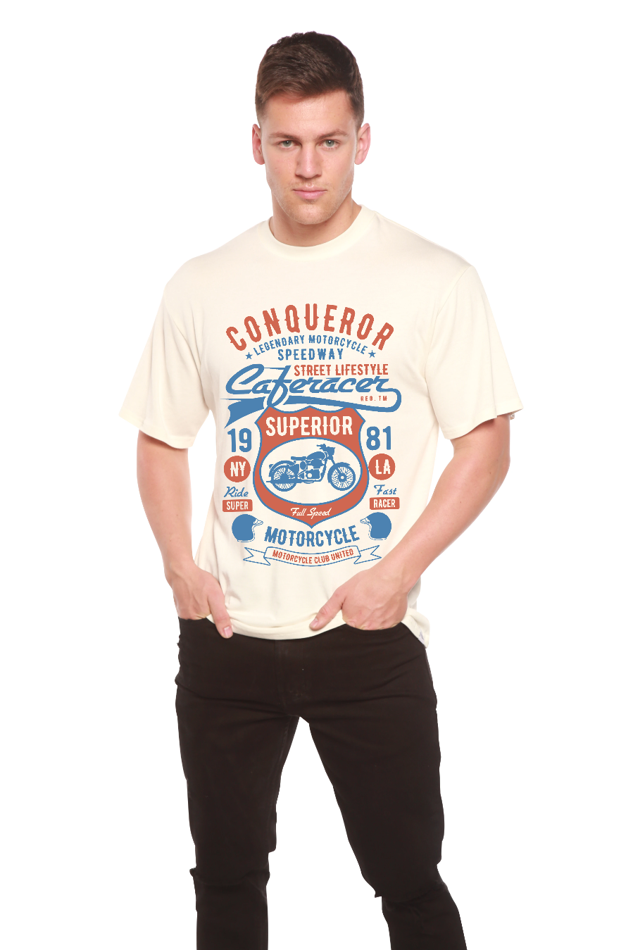 Conqueror Speedway Men's Bamboo Viscose/Organic Cotton Short Sleeve Graphic T-Shirt