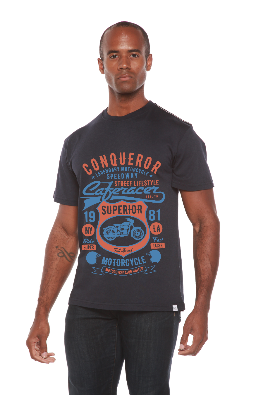 Conqueror Speedway Men's Bamboo Viscose/Organic Cotton Short Sleeve Graphic T-Shirt