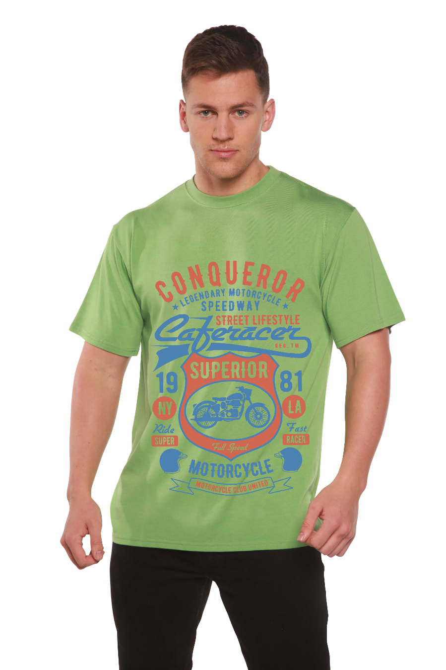 Conqueror Speedway Men's Bamboo Viscose/Organic Cotton Short Sleeve Graphic T-Shirt