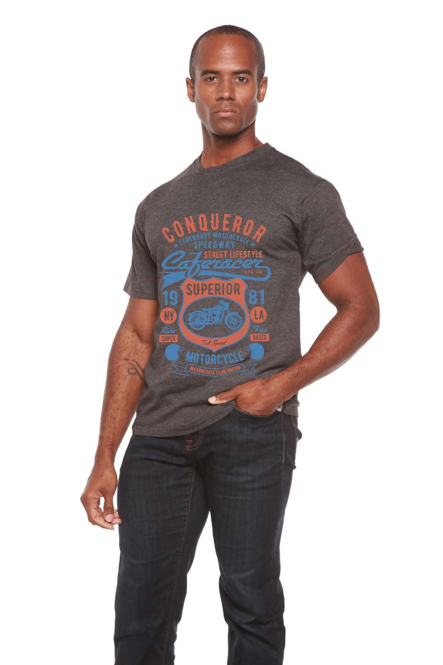 Conqueror Speedway Men's Bamboo Viscose/Organic Cotton Short Sleeve Graphic T-Shirt