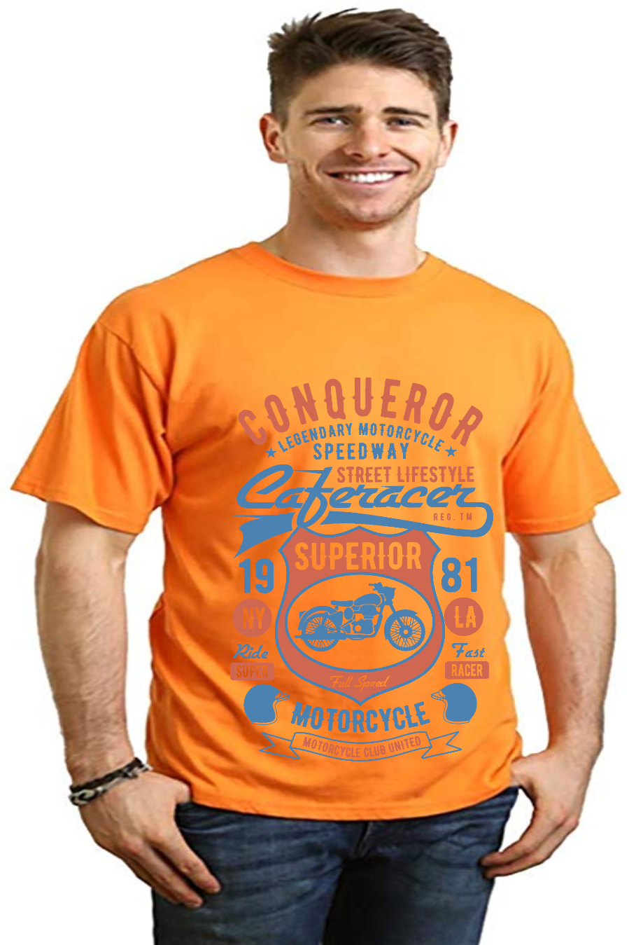 Conqueror Speedway Men's Bamboo Viscose/Organic Cotton Short Sleeve Graphic T-Shirt
